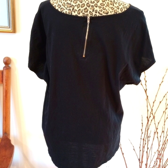 Style & Co. Ladies Short Sleeve Mandala Print Top Size:L Color:Black & White - Picture 3 of 6